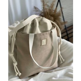 Brittas Aurora 03 bézs válltáska elölnézet öko-velúr