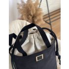 Brittas Aurora 01 fekete bézs válltáska oldalnézet